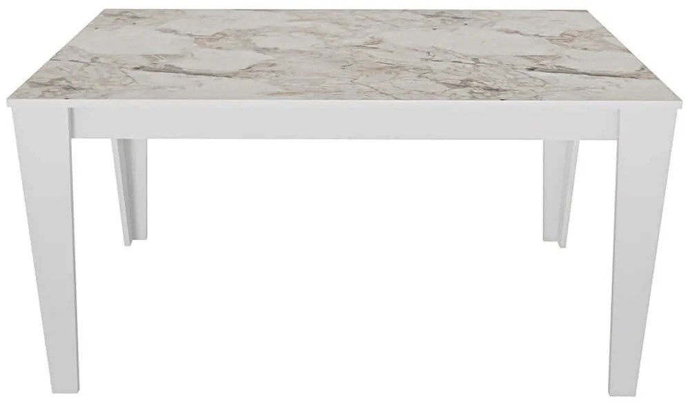 Τραπέζι Bud 875ZNA4636 145x85x75cm Marble Effect White Μοριοσανίδα, Μελαμίνη