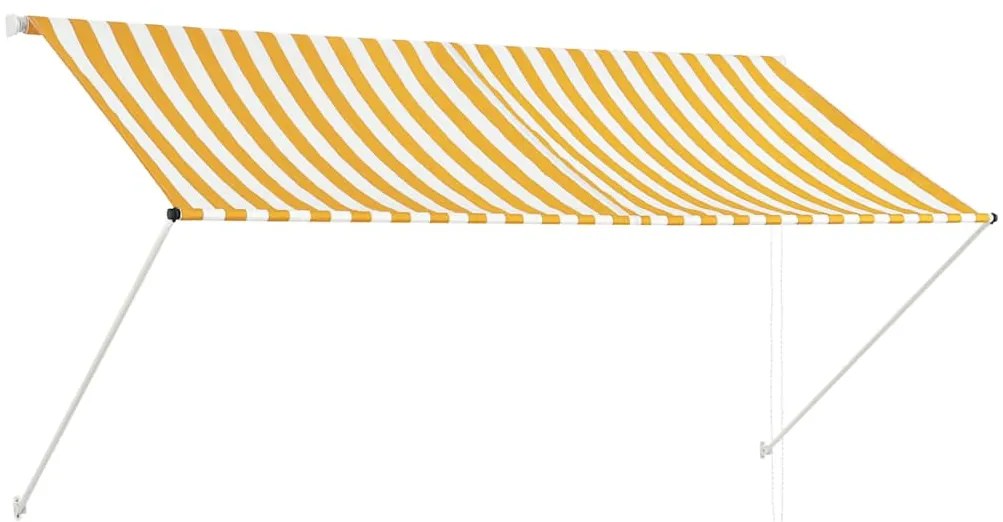 vidaXL Τέντα Συρόμενη Κίτρινο / Λευκό 250 x 150 εκ.