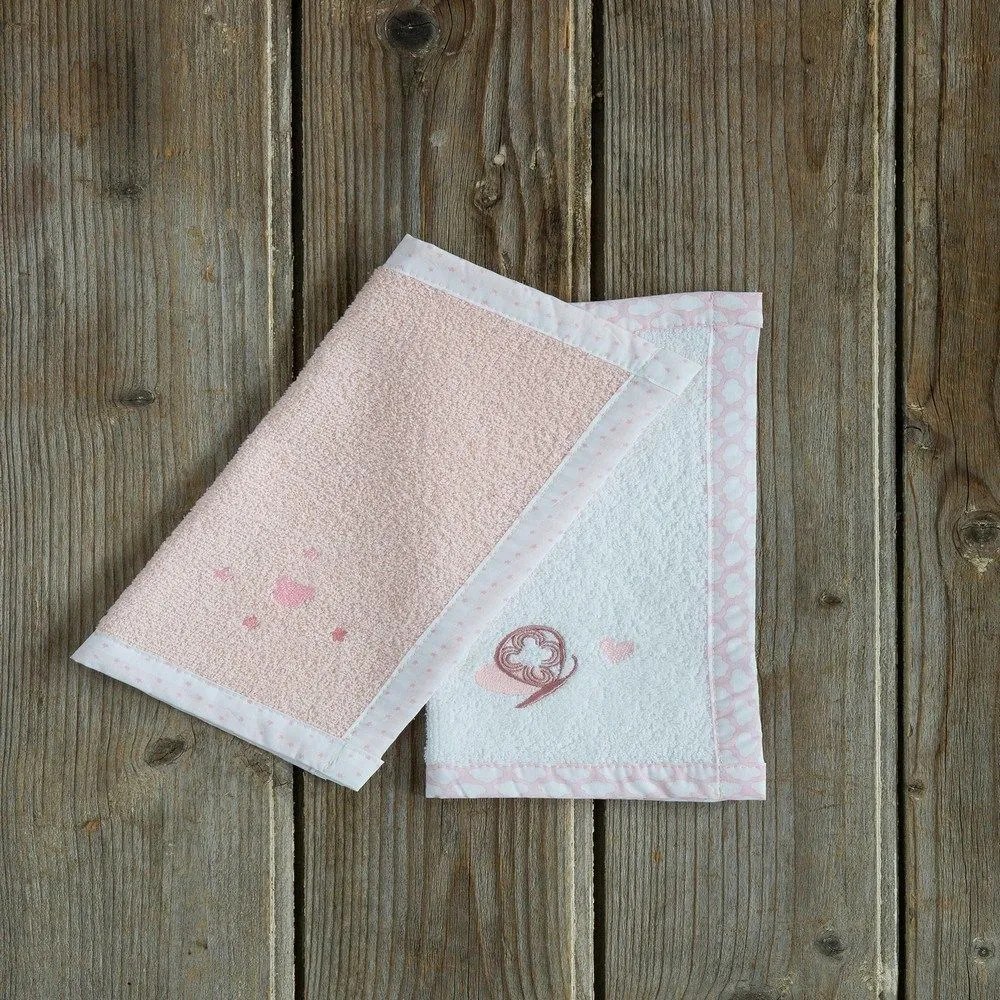 Πετσέτες Βρεφικές Nuage (Σετ 2τμχ) Pink Nima Towels Set 30x30cm 100% Βαμβάκι