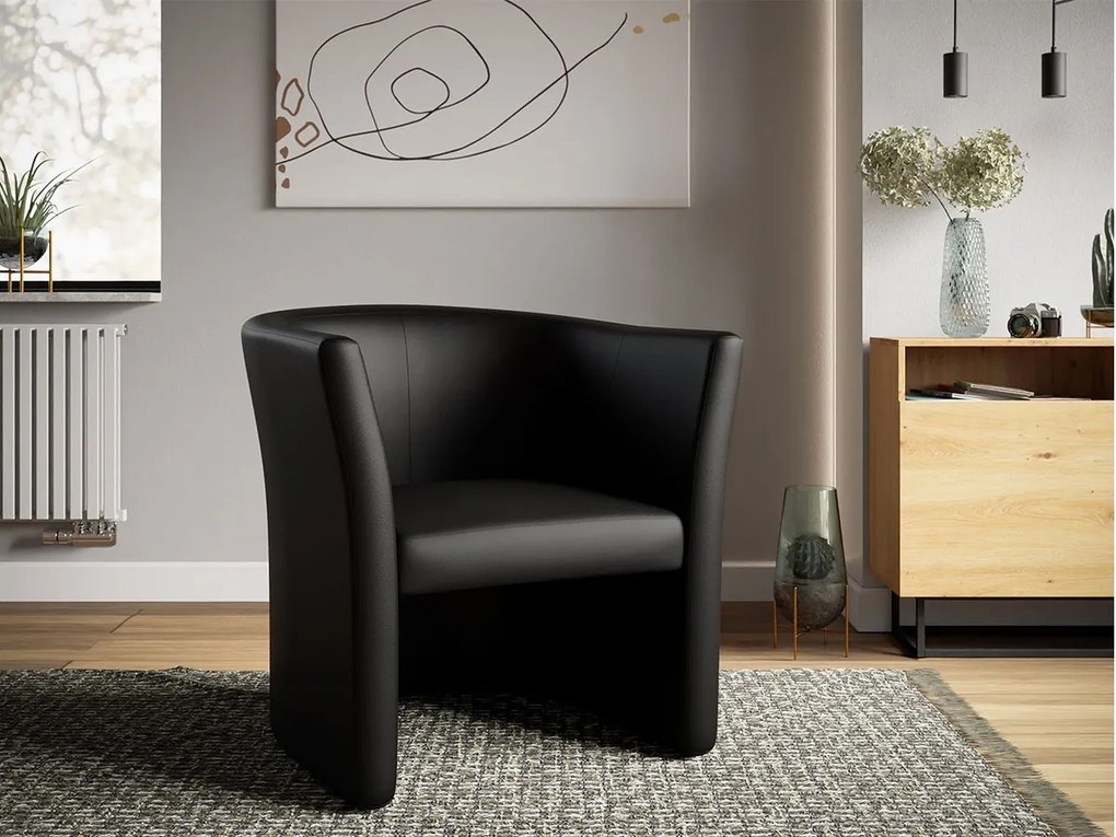 Πολυθρόνα Comfivo 271, Μαύρο, 74x55x50cm, 11 kg, Οικολογικό δέρμα, Πόδια: Πλαστική ύλη | Epipla1.gr