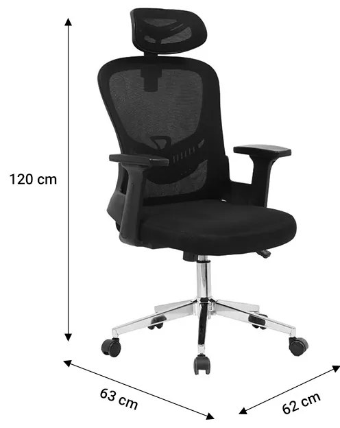 Καρέκλα γραφείου διευθυντή Ignatius pakoworld mesh μαύρο - 275-000006