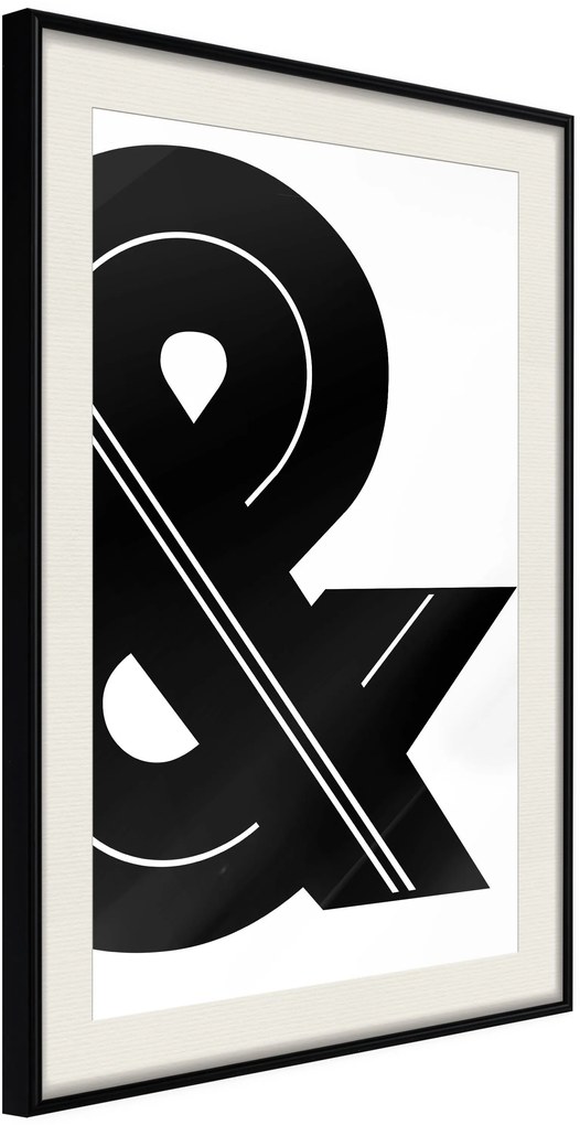 Αφίσα - Ampersand (Black and White) - 20x30 - Μαύρο - Με πασπαρτού