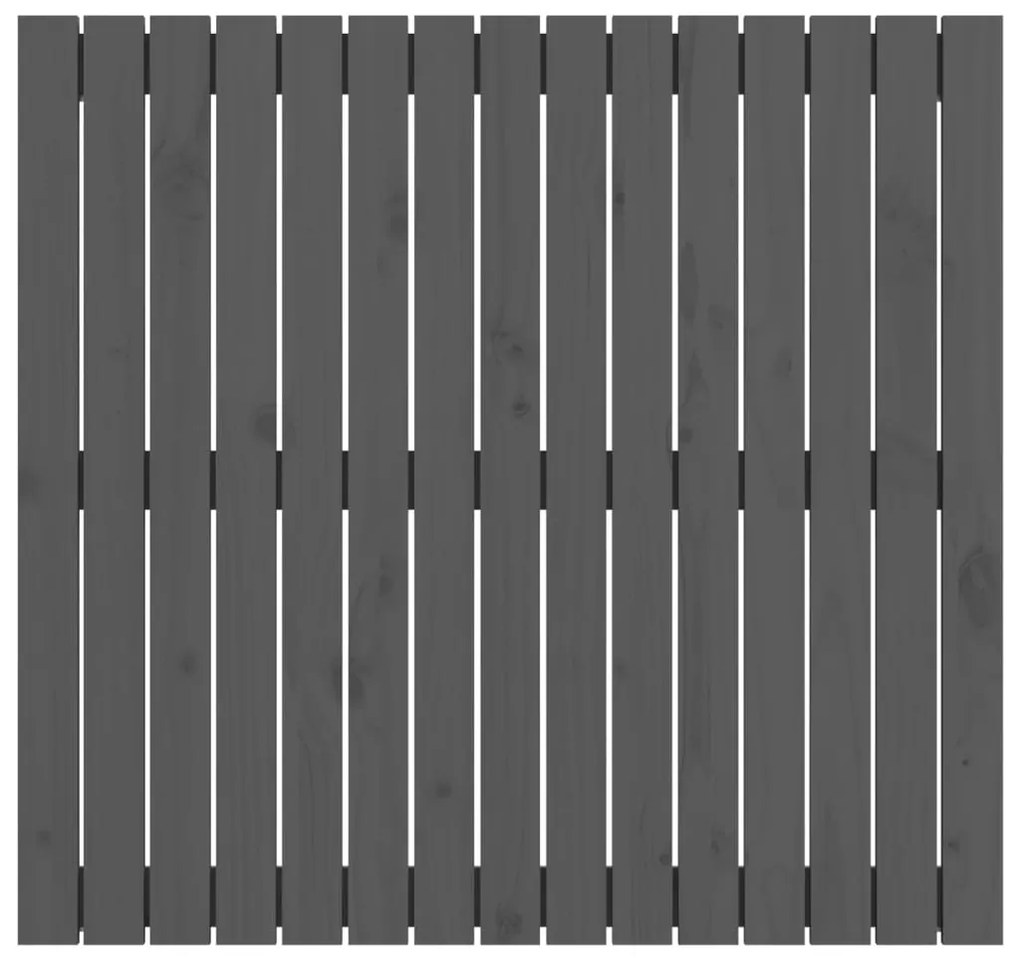 vidaXL Κεφαλάρι Τοίχου Γκρι 95,5x3x90 εκ. από Μασίφ Ξύλο Πεύκου