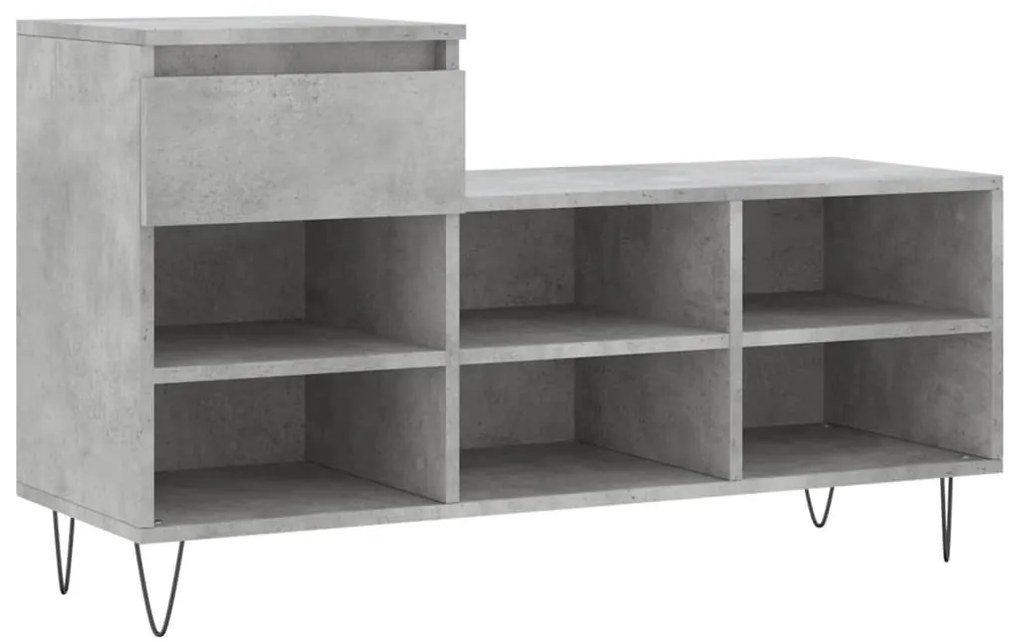 vidaXL Παπουτσοθήκη Γκρι Σκυροδέματος 102x36x60 εκ. Επεξεργασμένο Ξύλο