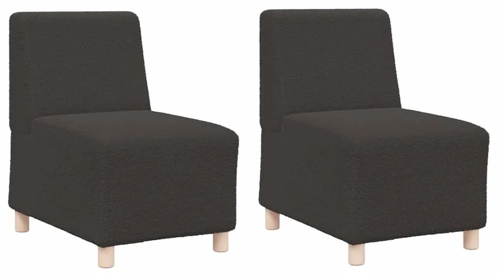 vidaXL Μοναδικός Καναπές χωρίς Χερούλια 2 pcs Σκούρο γκρι