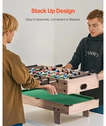 VEVOR 82cm Air Hockey Table 4-in-1 Combo Game Table Foosball Ping Pong Billiard