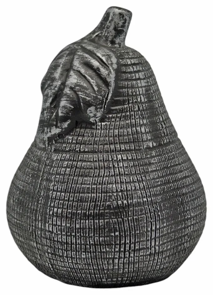 Διακοσμητικό Αχλάδι 840328 11x11x15cm Anthracite-Silver Ankor Ceramic