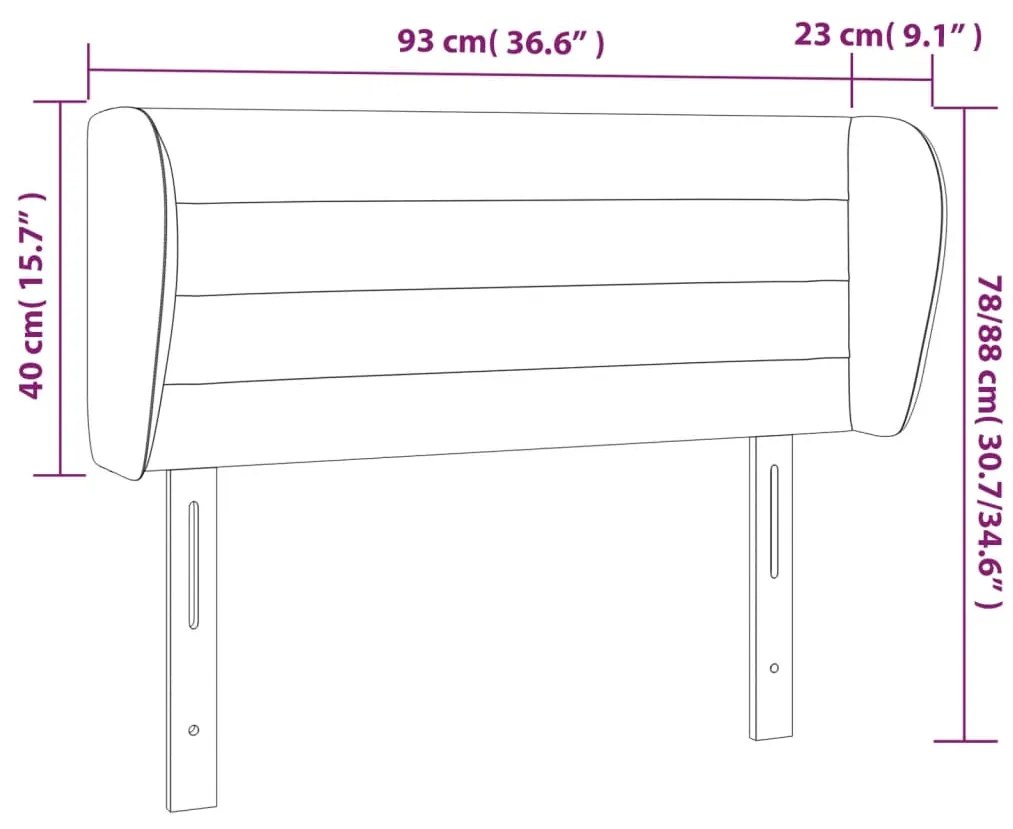 Κεφαλάρι με Πτερύγια Κρεμ 93x23x78/88 εκ. Υφασμάτινο 3117271