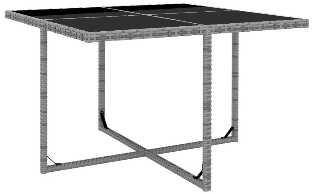 vidaXL Σετ Τραπεζαρίας Εξ. Χώρου 9 τεμ. Ανθρακί Συνθ Ρατάν + Μαξιλάρια