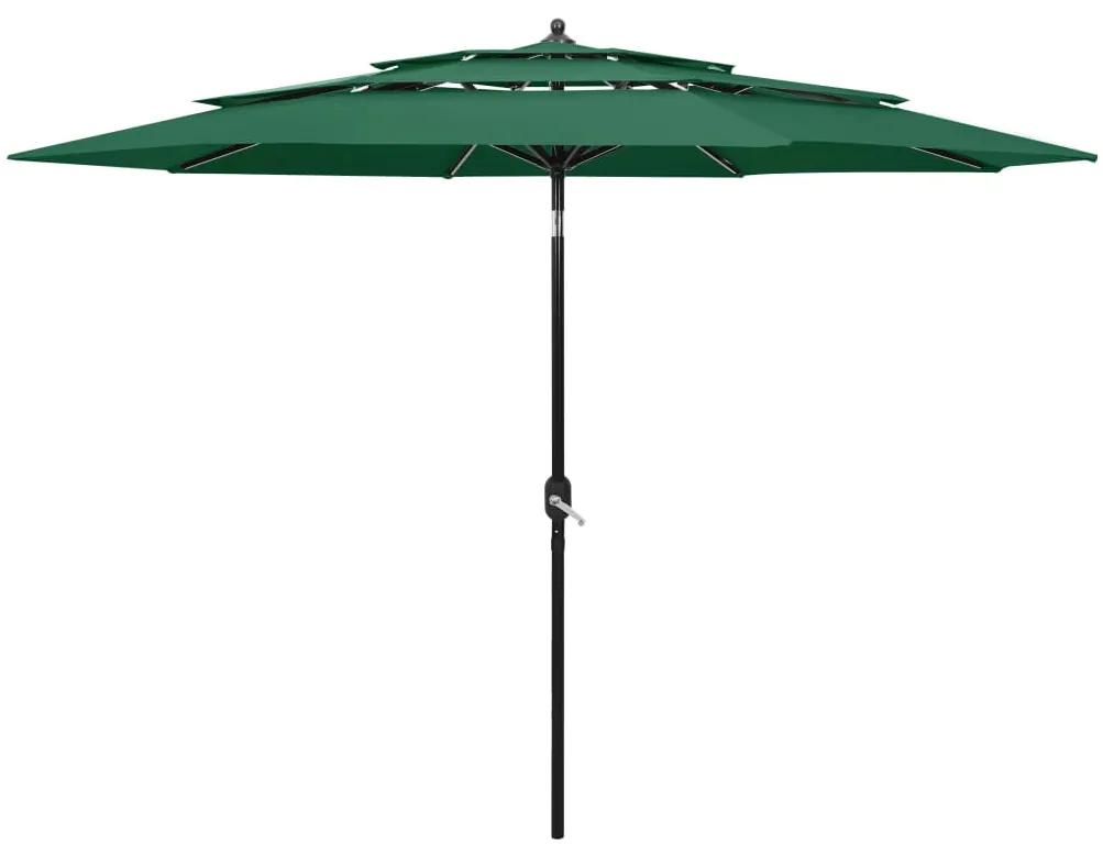 Ομπρέλα 3 Επιπέδων Πράσινη 3 μ. με Ιστό Αλουμινίου