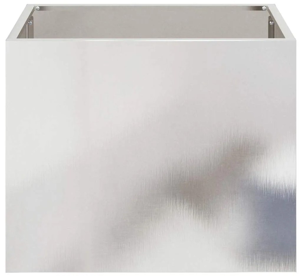 vidaXL Γλάστρα Κήπου Ασημί 50 x 32 x 40 εκ. Ανοξείδωτο ατσάλι