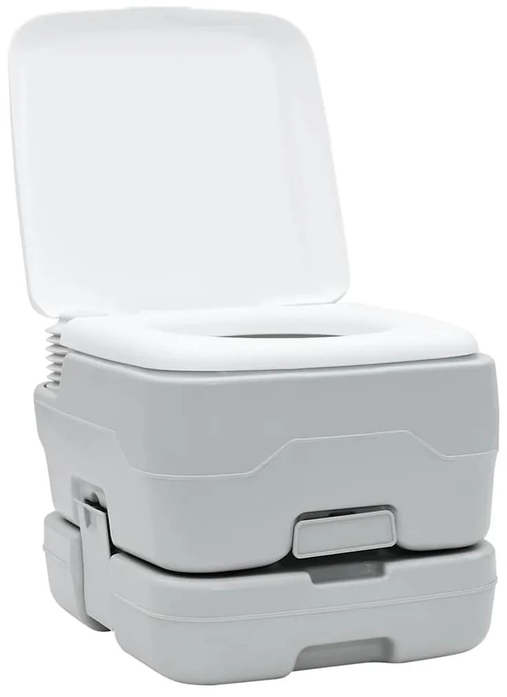 vidaXL Τουαλέτα Κάμπινγκ 2 pcs Γκρι και Λευκό 50.5 x 33 x 103 εκ