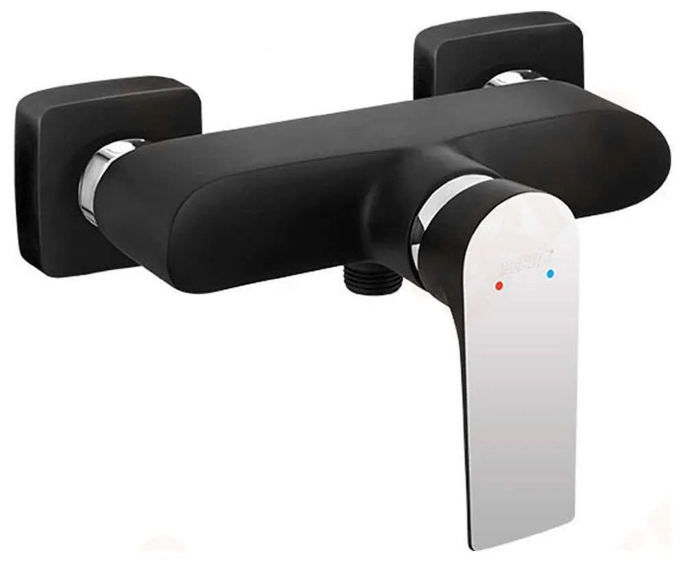 Μπαταρία Ντους Algeo Square BAQ7BLC Black-Chrome Ferro Metal, Ceramic