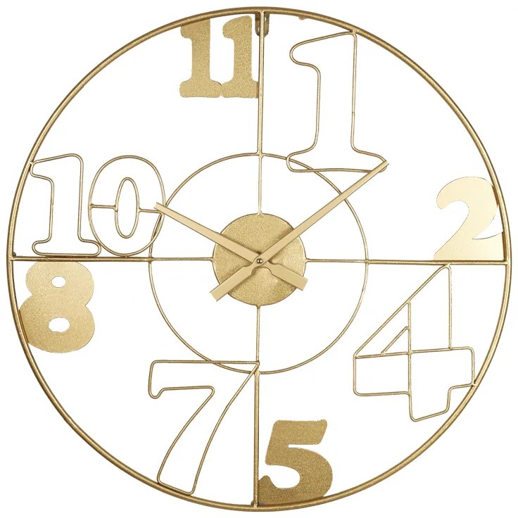 Ρολόι τοίχου Hugo Inart μέταλλο σε χρυσή απόχρωση 60x3x60εκ