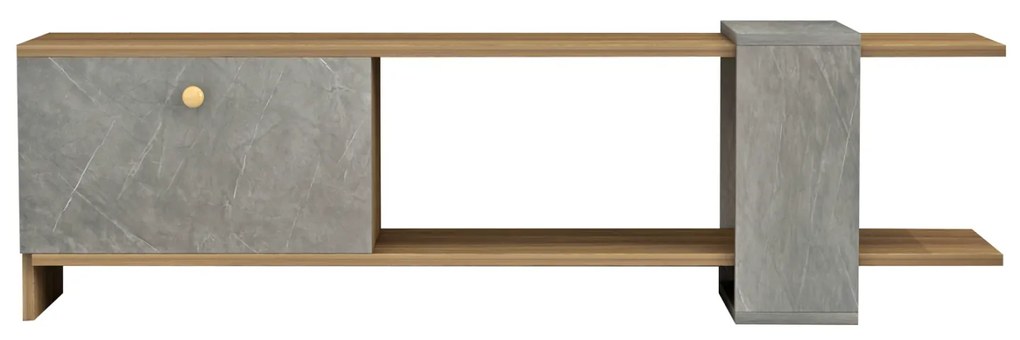 Έπιπλο Τηλεόρασης Henriette Μελαμίνη Φυσικό-Stone Texture 120x25x37Υεκ.