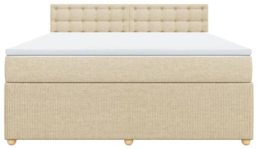 ΚΡΕΒΑΤΙ BOXSPRING ΜΕ ΣΤΡΩΜΑ ΚΡΕΜ 180X200 ΕΚ. ΥΦΑΣΜΑΤΙΝΟ 3287554