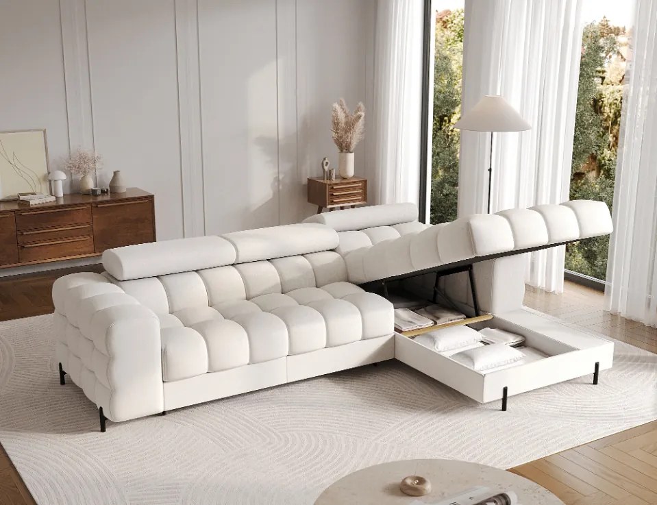 Γωνιακός καναπές Freyia-Beige-Δεξιά