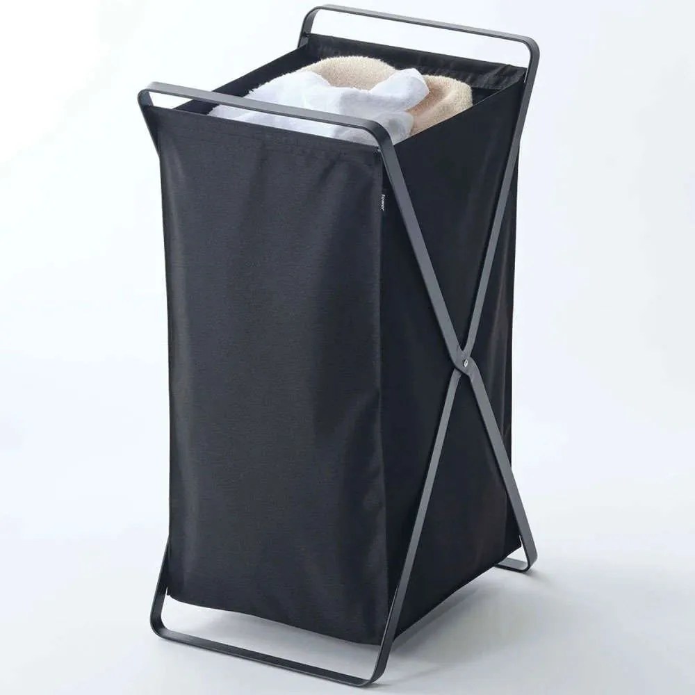 Καλάθι Απλύτων Πτυσσόμενο YMZK2485 30x36x64cm Black Yamazaki Ατσάλι,Polyester