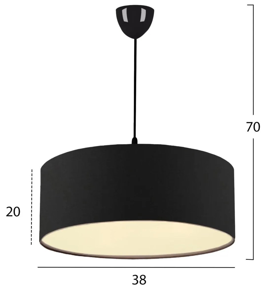 Φωτιστικό οροφής C7620.03 Ύφασμα Μαύρο Φ38x70εκ. 38x38x70 εκ.