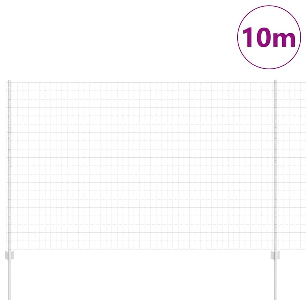vidaXL Φράχτης με Στήλες. Ασημί 1.5 x 10 m Ατσάλι