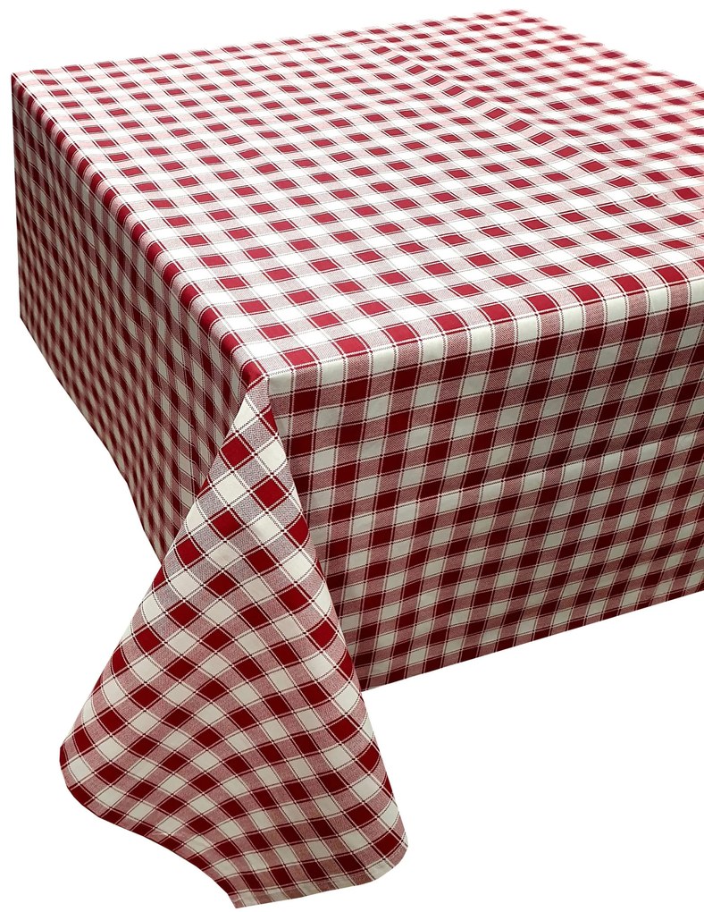 Τραπεζομάντηλο Polycotton 140x180εκ. Καρώ Design-1 Red Komvos Home 7001754-3