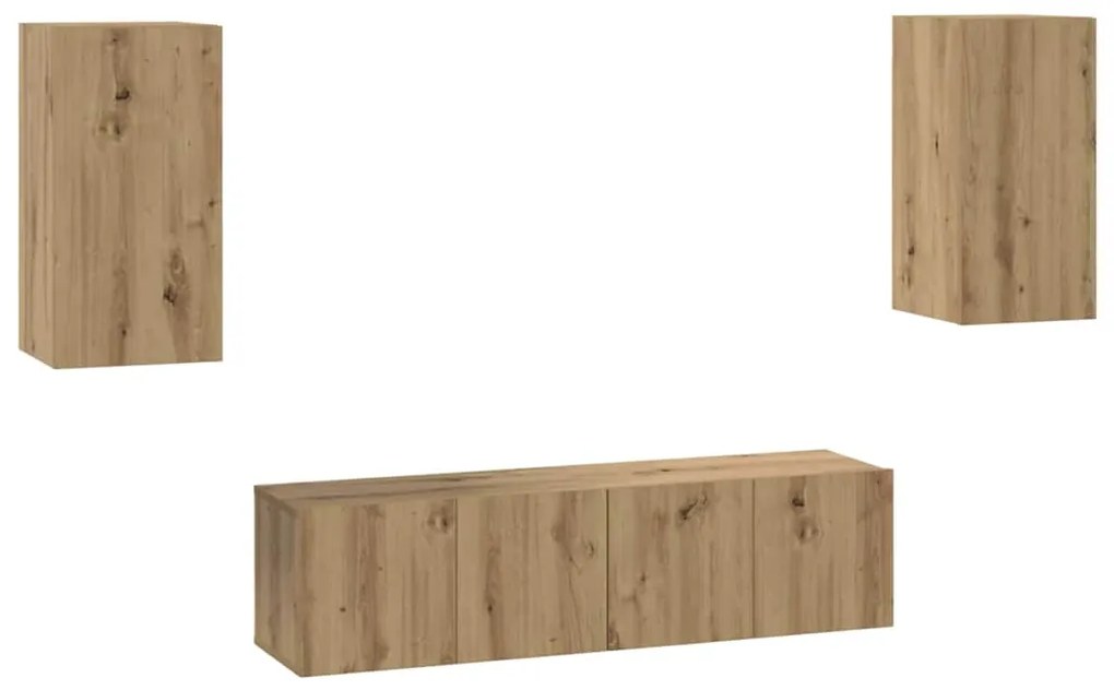 vidaXL Σετ επίπλου τηλεόρασης 4 pcs artisan δρυς 30.5 x 30 x 60 εκ.