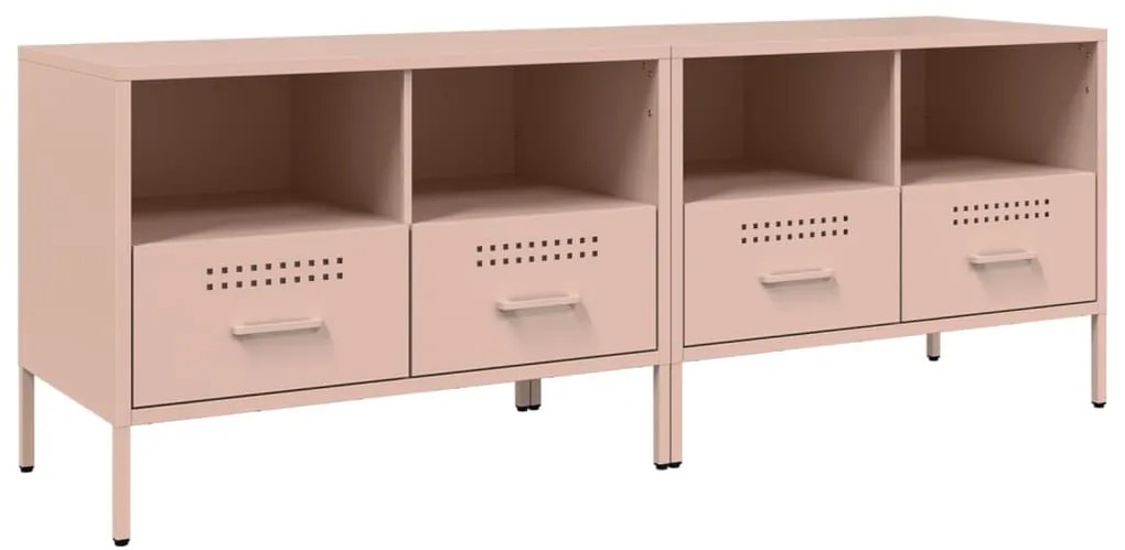 vidaXL Έπιπλα Τηλεόρασης 2 τεμ. Ροζ 68x39x50,5 εκ. από Χάλυβα