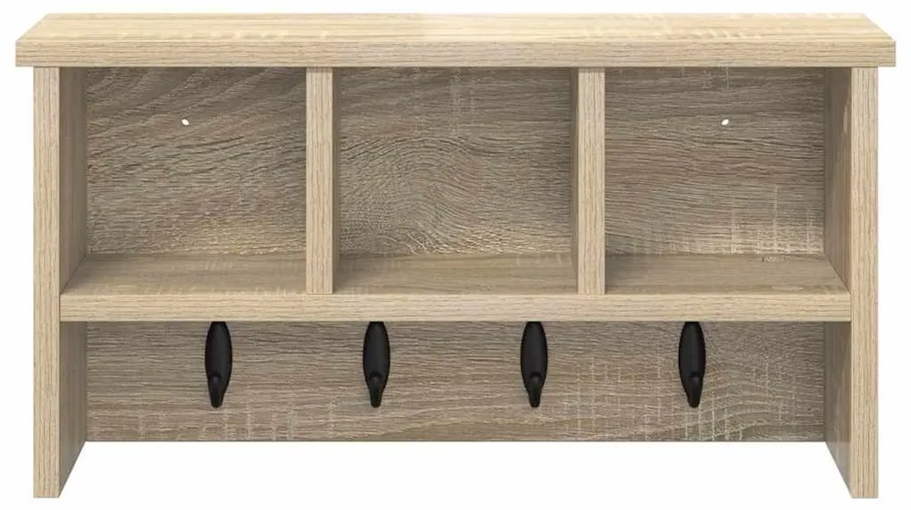 vidaXL Τοίχου Κρεμάστρα Sonoma Δρυς 50 x 16 x 26 εκ Επεξεργασμένο ξύλο