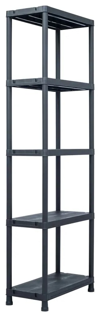 vidaXL Ραφιέρες 2 τεμ. Μαύρες 125 κ. 60 x 30 x 180 εκ. Πλαστικές