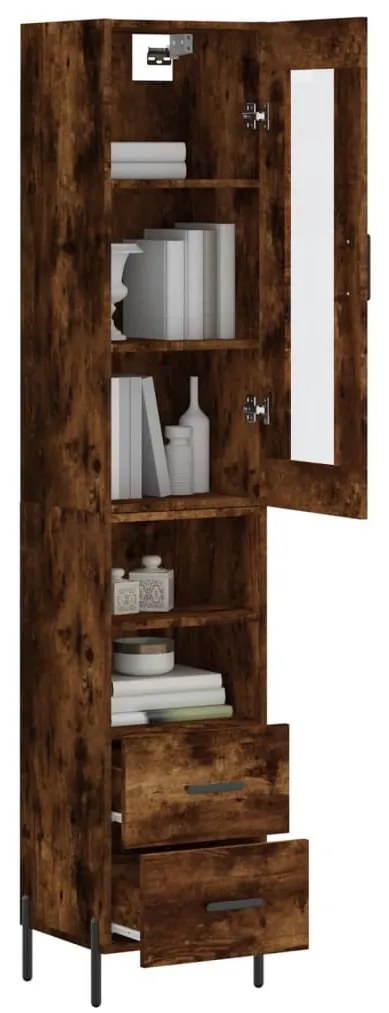 vidaXL Ντουλάπι Καπνιστή δρυς 34,5x34x180 εκ. από Επεξεργασμένο Ξύλο