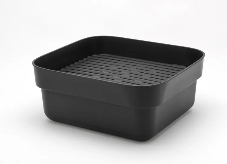 Λεκάνη πλύσης και αποστράγγισης Brabantia 1003315, 16,1 x 37,4 x 34,4 cm, Ασφαλής για πιάτα με αντικολλητική επίστρωση, Σκούρο γκρι