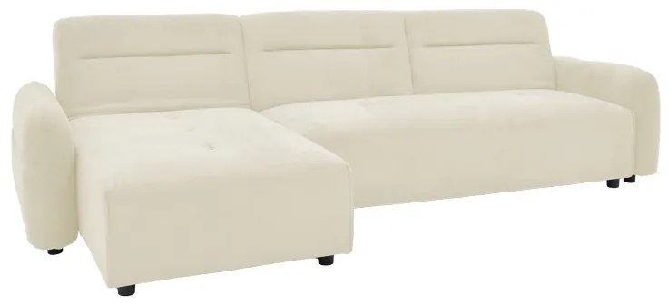 Γωνιακός καναπές Inspired pakoworld αναστρέψιμος ύφασμα μπεζ 293x80x142εκ