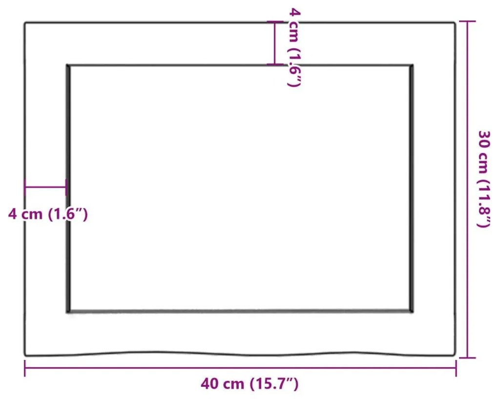 Πάγκος Μπάνιου Σκούρο Καφέ 40x30x(2-4) εκ. Επεξ. Μασίφ Ξύλο - Γκρι