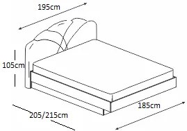 Κρεβάτι ξύλινο με δερμάτινη/ύφασμα KORONA 180x200 DIOMMI 45-210