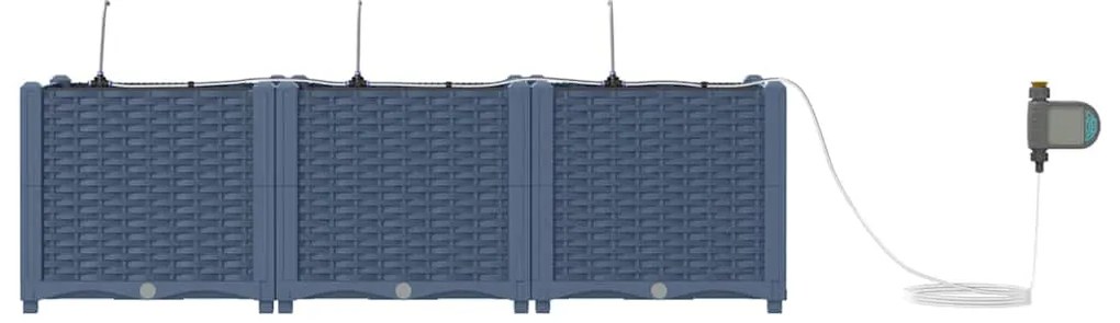 vidaXL Ζαρντινιέρες κήπου Γκρι 120 x 40 x 37.5 cm Ατσάλι