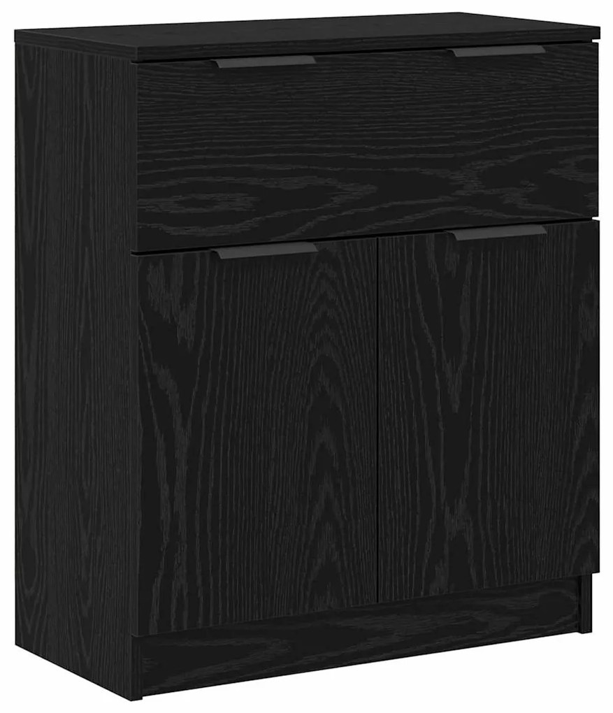 vidaXL Πλαϊνό γραφείο με συρτάρι 3 pcs Μαύρη Οξυά 181 x 30 x 70 εκ.