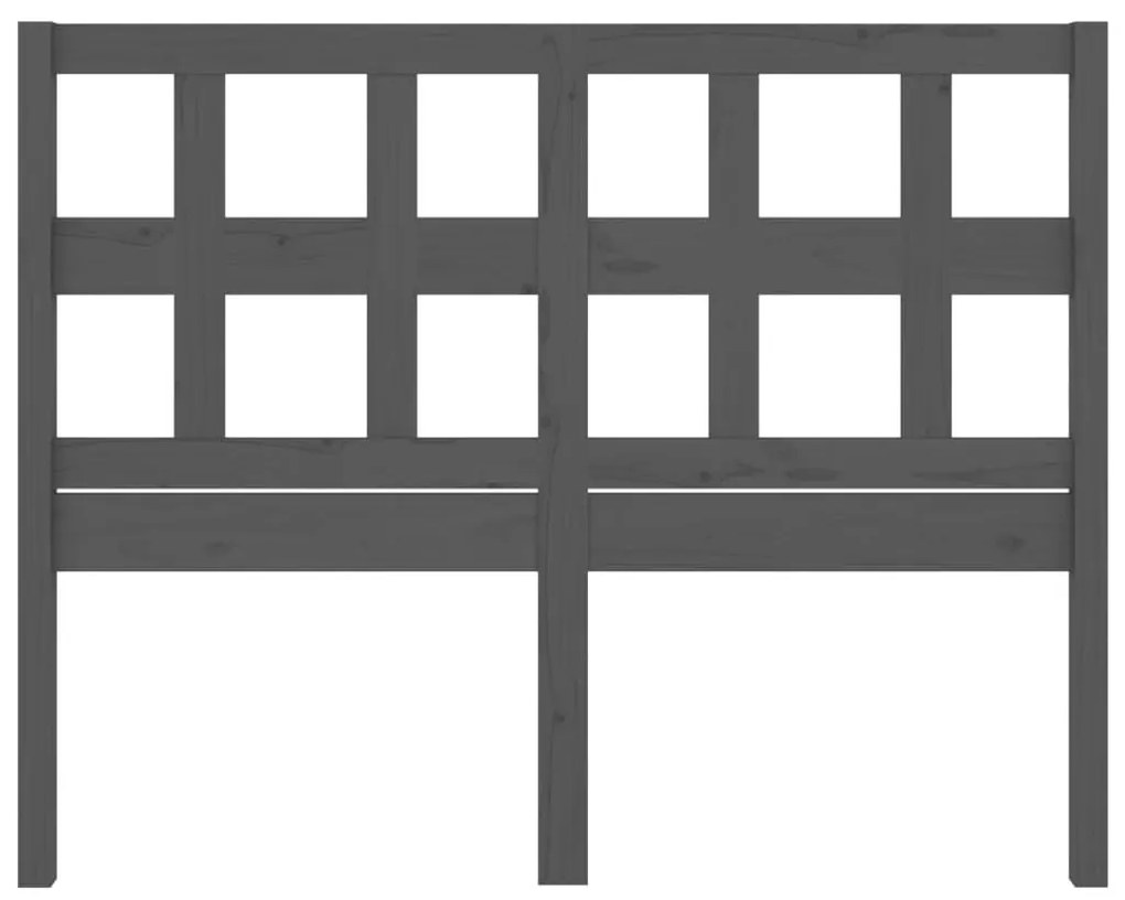 Κεφαλάρι Κρεβατιού Γκρι 155,5 x 4 x 100 εκ. Μασίφ Ξύλο Πεύκου - Γκρι