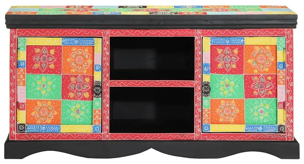 vidaXL Ντουλάπι TV Πολύχρωμο 100 x 35 x 50 εκ Μασίφ ξύλο μάνγκο