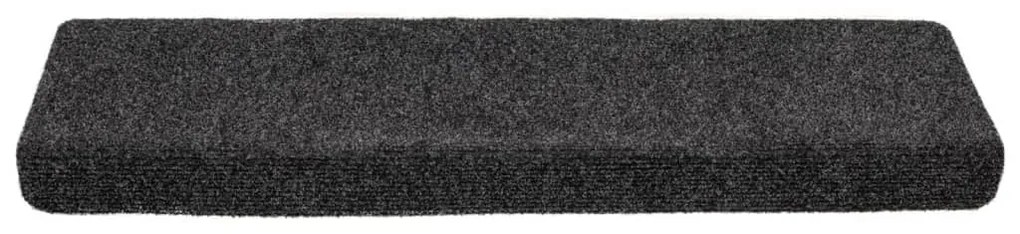 vidaXL Πατάκια Σκαλιών Αυτοκόλλητα 10 τεμ. Γκρι Ορθογώνια Άκρη 65x21x4 εκ.