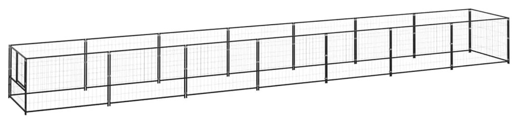 vidaXL Σπιτάκι Σκύλου Μαύρο 7 μ² Ατσάλινο