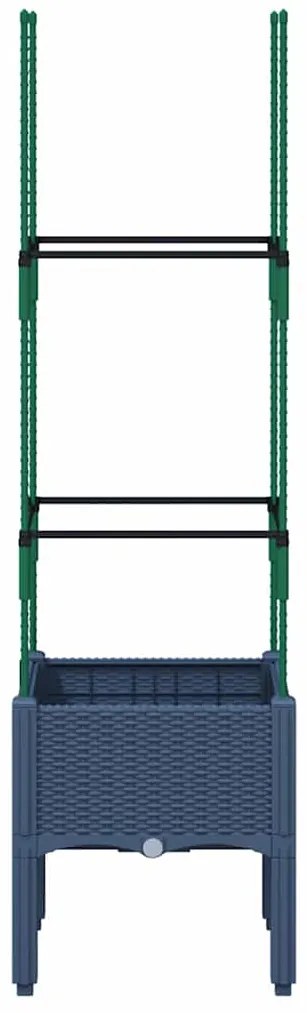 vidaXL Ζαρντινιέρα Κήπου με Καφασωτό Μπλε Γκρι 40x40x142,5 εκ. από PP
