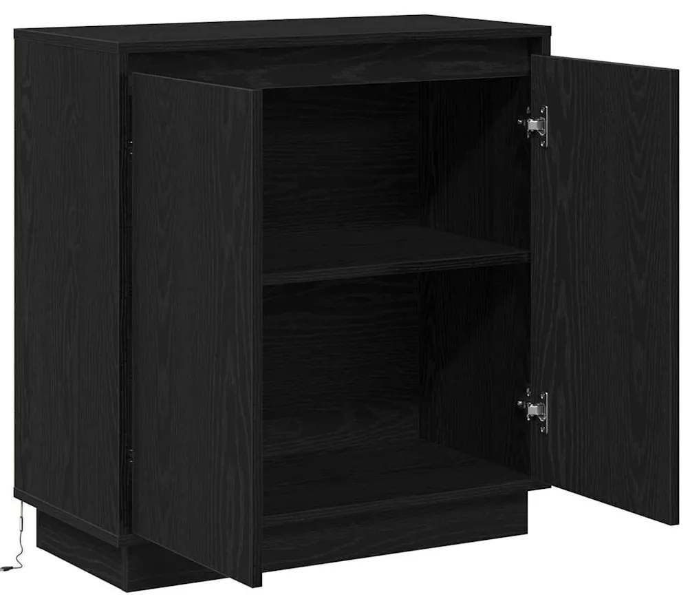 vidaXL Κομοδίνο Μαύρη Οξυά 71 x 34.5 x 75 εκ. Επεξεργασμένο ξύλο