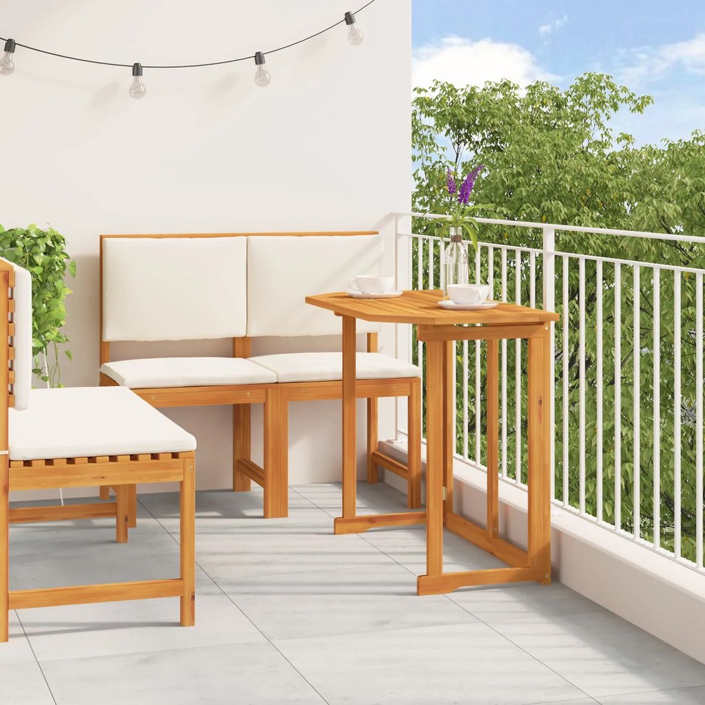 4 Piece Garden Dining Set Solid Wood Acacia