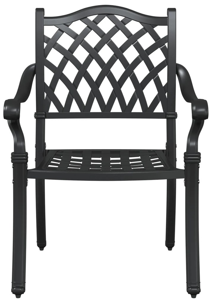 vidaXL Καρέκλα Κήπου 2 pcs Μαύρο 55 x 56.5 x 91εκ Αλουμίνιο