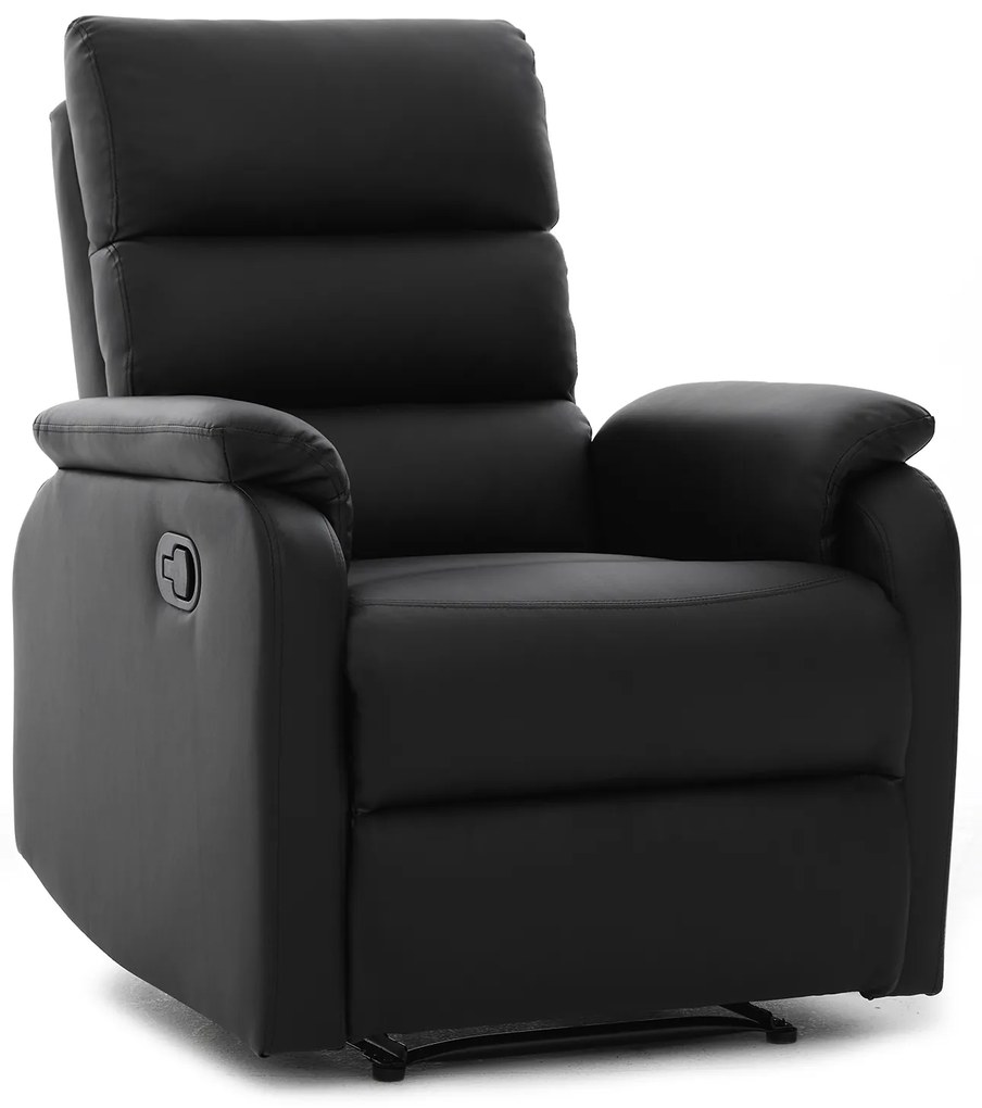 Πολυθρόνα Ανακλινόμενη ArteLibre TALITHA Μαύρο PU 79x97x101cm