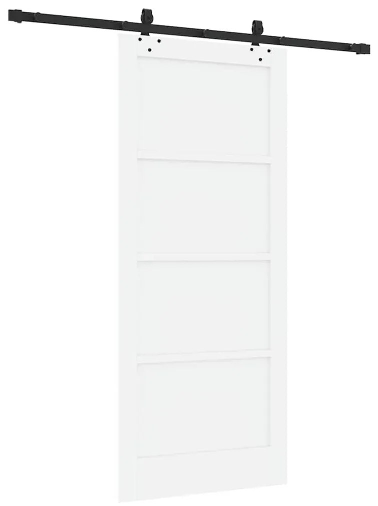 vidaXL Συρόμενη Πόρτα Λευκό και μαύρο 86 x 198.5 cm