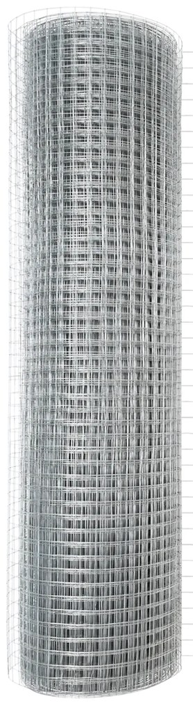 vidaXL Γαλβανισμένος φράκτης με 13 στήλες 0.6x25 μ. Γαλβανισμένο ατσάλι