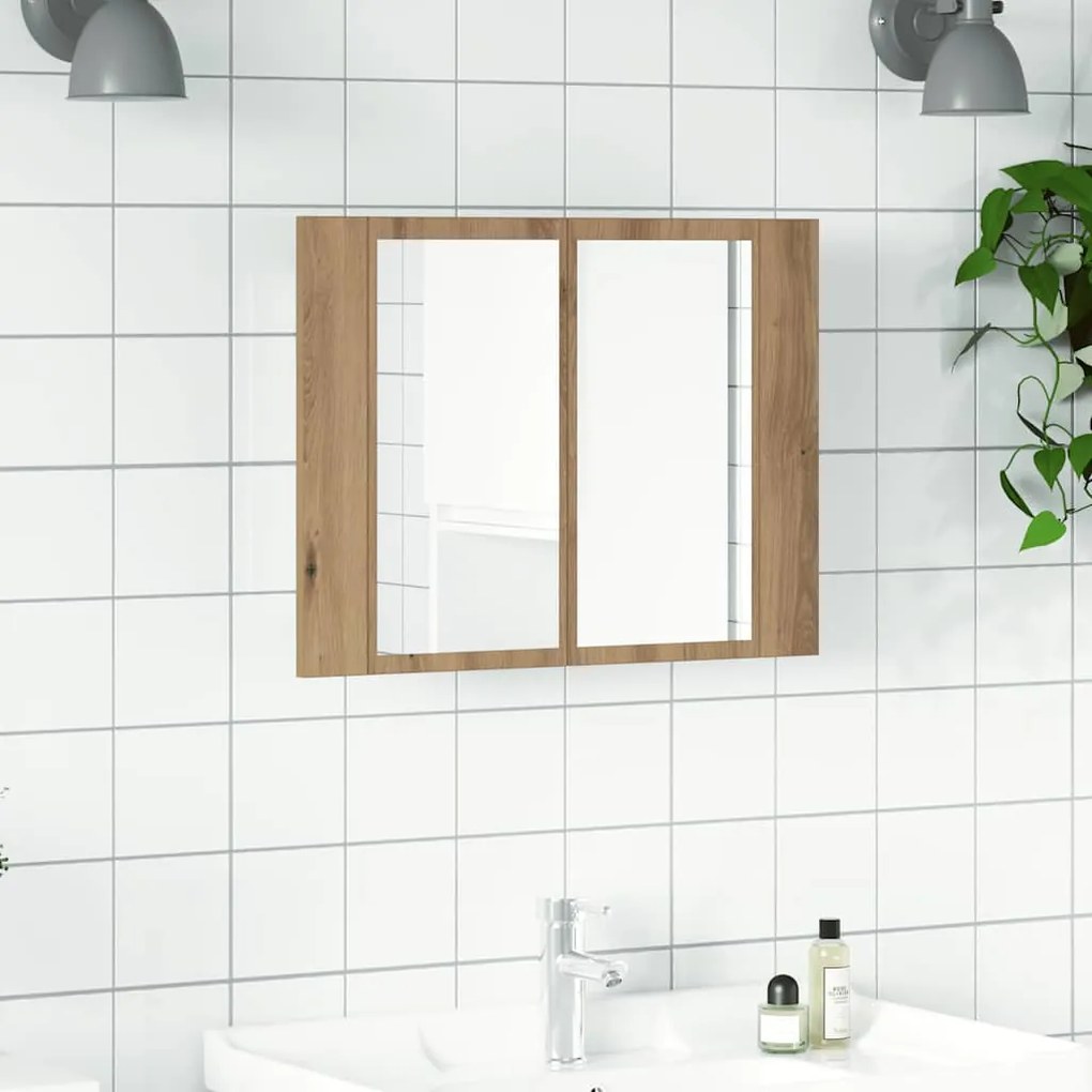 vidaXL Καθρέφτης Ντουλάπι Αρτισιανή Δρυς 60x12x45 εκ. Επεξ. Ξύλο