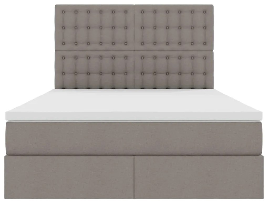 vidaXL Κρεβάτι με αποθηκευτικό χώρο και LED Taupe 140 x 190 cm