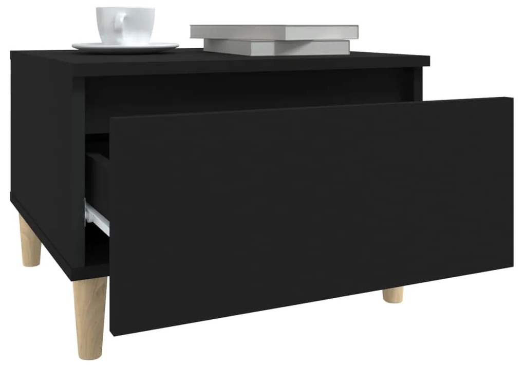 vidaXL Βοηθητικά Τραπέζια 2 τεμ. Μαύρα 50x46x35 εκ. Επεξεργασμένο Ξύλο
